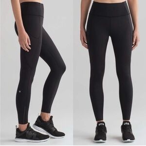 Lululemon Fast & Free 7/8 Tight II Nulux 25" Black Reflective Size 2